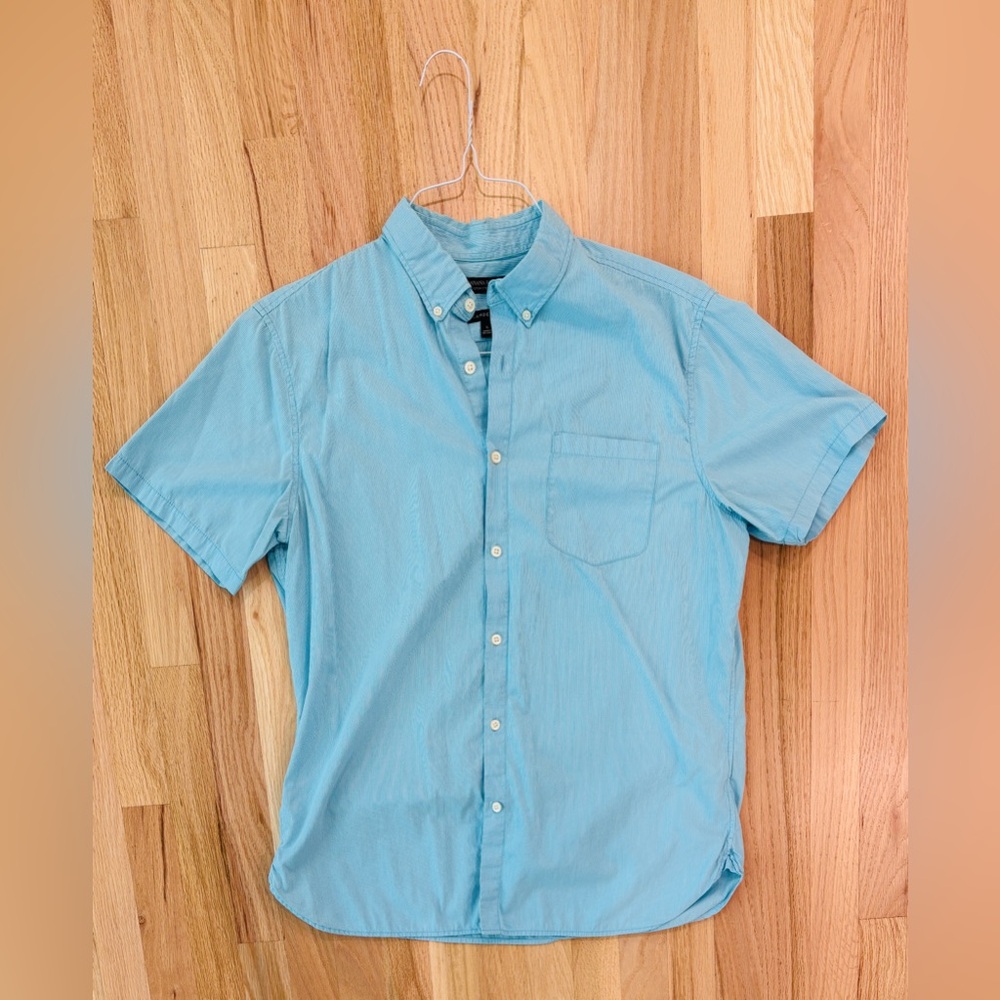 Banana Republic Camden Fit Custom 078‎ Wash Shirt, Button Down Blue White, Large